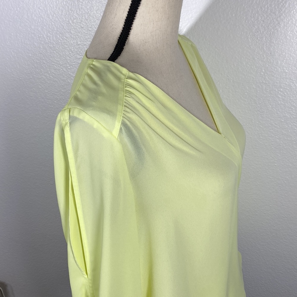 Inc International Concepts Yellow Neon Split Sleeve Blouse - Picture 7 of 11